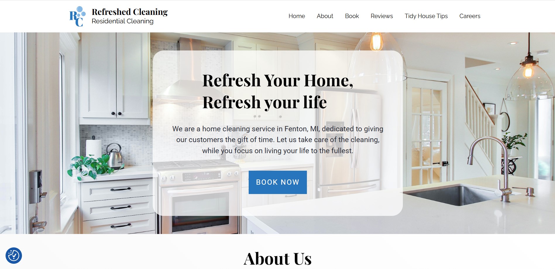Refreshed Cleaning website screenshot